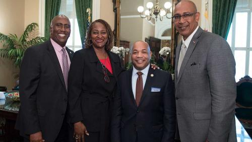  Assemblymembers Holden and Cooper, Senator Mitchell, and Speaker Heastie